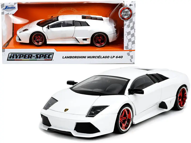 Lamborghini Murcielago Lp640 White "Hyper-Spec" 1/24 Diecast Model Car By Jada 1