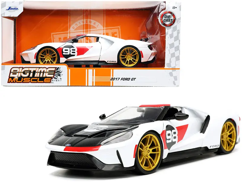 2021 Ford Gt #98 White "Heritage Edition" "Bigtime Muscle" Series 1/24 Diecast Model Car By Jada 1