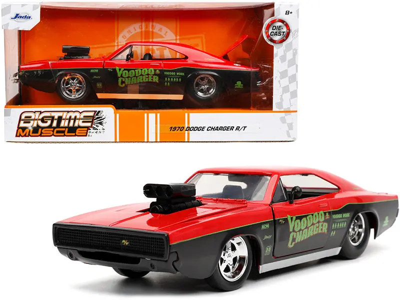 1970 Dodge Charger R/T "Voodoo Charger" Red And Black "Bigtime Muscle" Series 1/24 Diecast Model Car By Jada 1