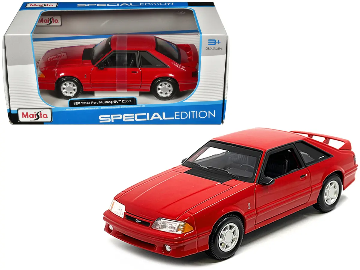 1993 Ford Mustang Svt Cobra Red "Special Edition" Series 1/24 Diecast Model Car By Maisto 1