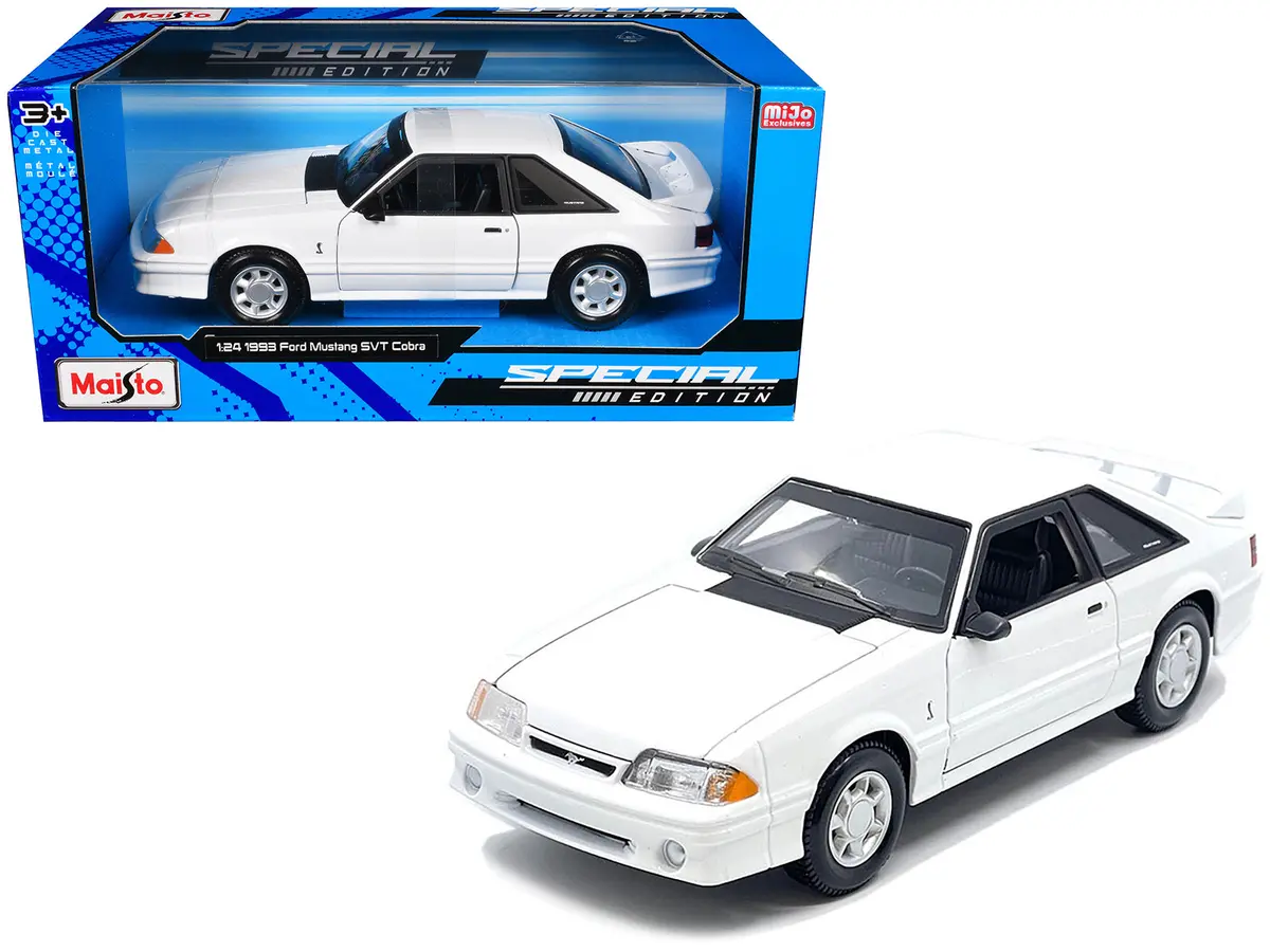 1993 Ford Mustang Svt Cobra White "Special Edition" Series 1/24 Diecast Model Car By Maisto 1
