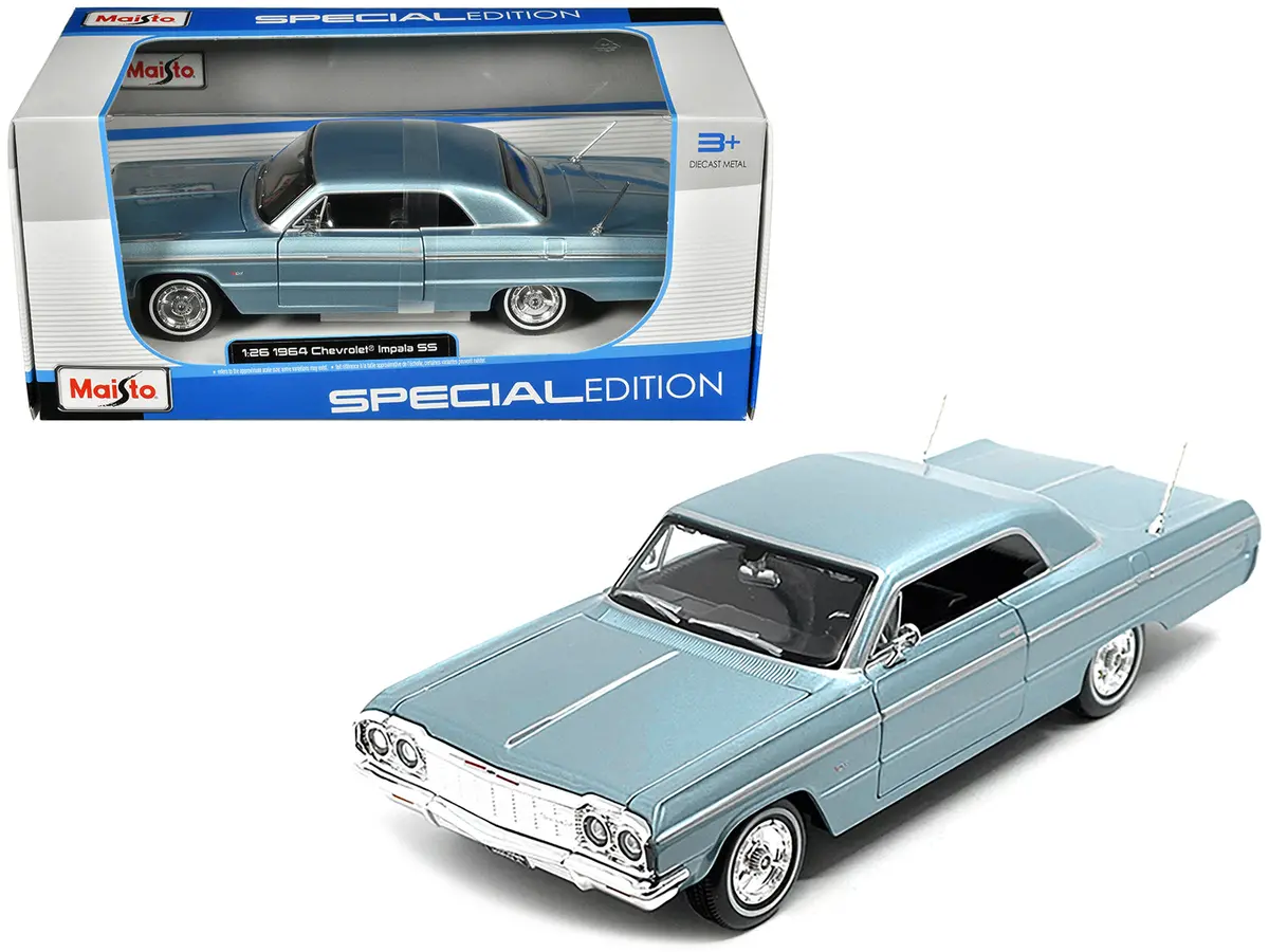 1964 Chevrolet Impala Ss Blue Metallic "Special Edition" Series 1/26 Diecast Model Car By Maisto 1