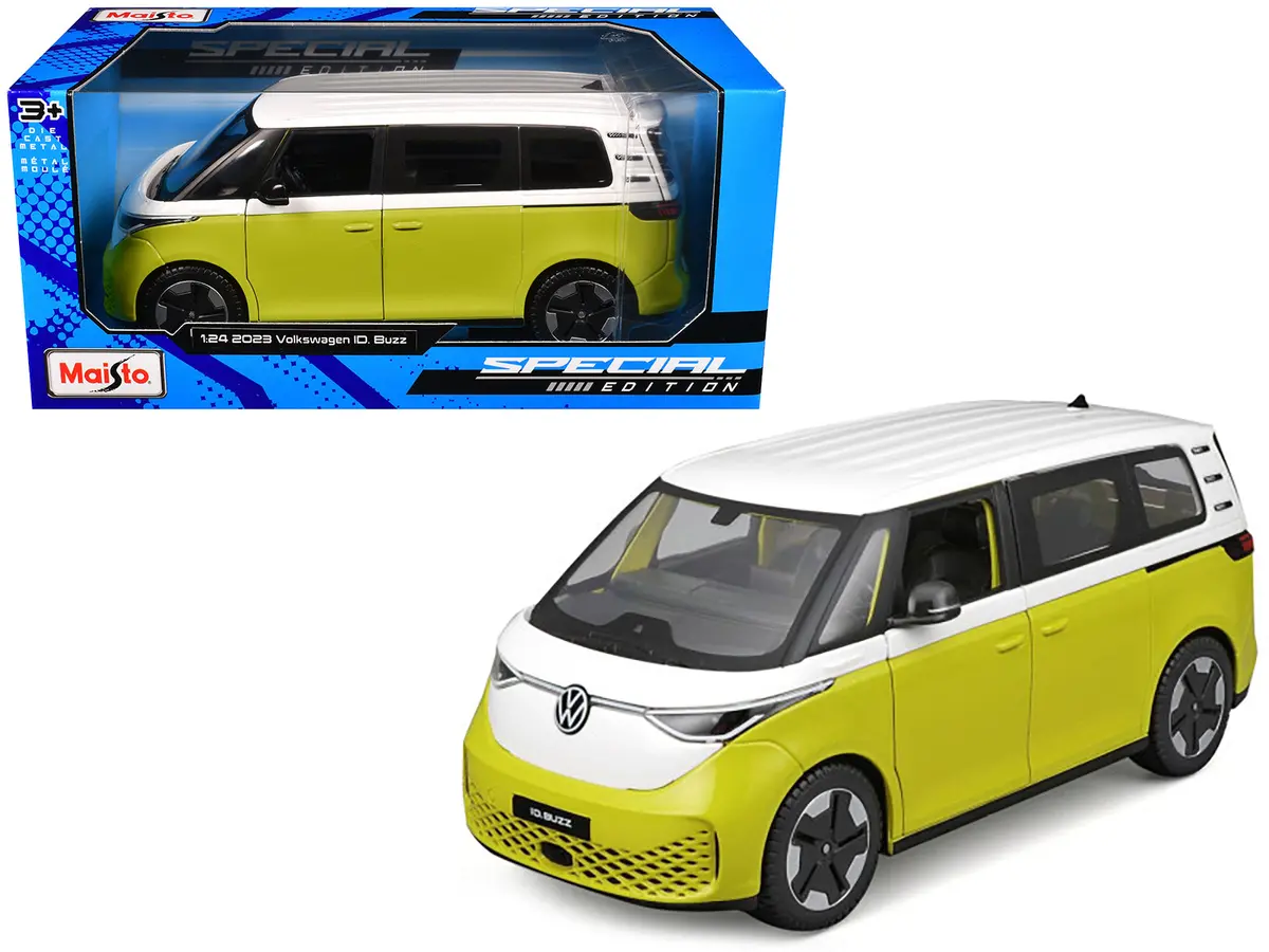 2023 Volkswagen Id. Buzz Van Yellow And White "Special Edition" Series 1/24 Diecast Model By Maisto 1