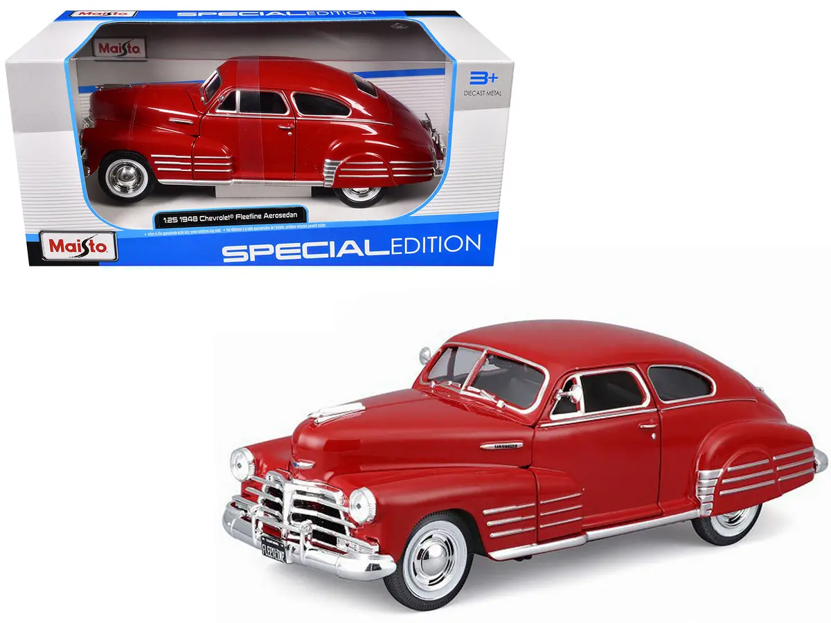 1948 Chevrolet Fleetline Aerosedan Red "Special Edition" Series 1/25 Diecast Model Car By Maisto 1
