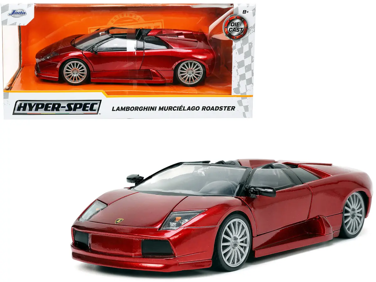 Lamborghini Murcielago Roadster Red Metallic "Hyper-Spec" Series 1/24 Diecast Model Car By Jada 1