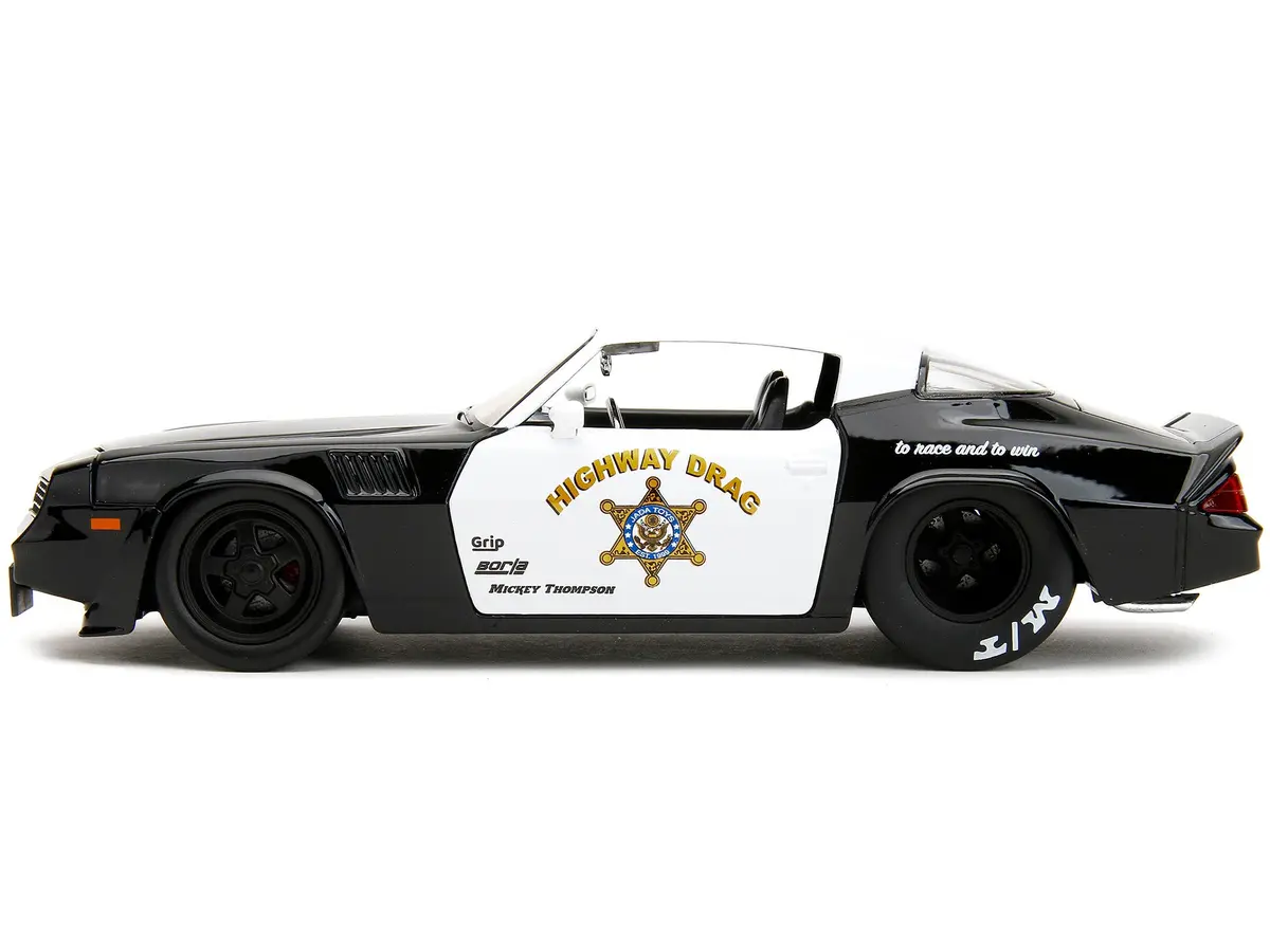 1979 Chevrolet Camaro Z28 Police Black And White "Highway Drag" "Bigtime Muscle" Series 1/24 Diecast Model Car By Jada 2