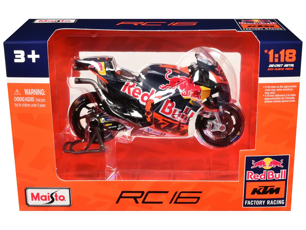 Ktm Rc16 Motorcycle #33 Brad Binder Motogp "Red Bull Ktm Factory Racing" 1/18 Diecast Model By Maisto 1