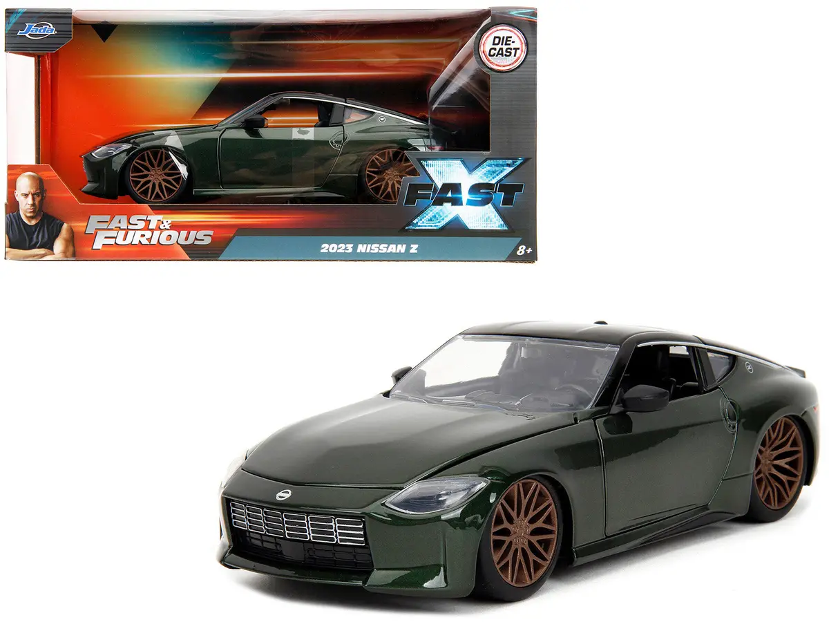 2023 Nissan Z Dark Green Metallic With Black Top "Fast X" (2023) Movie "Fast & Furious" Series 1/24 Diecast Model Car By Jada 1
