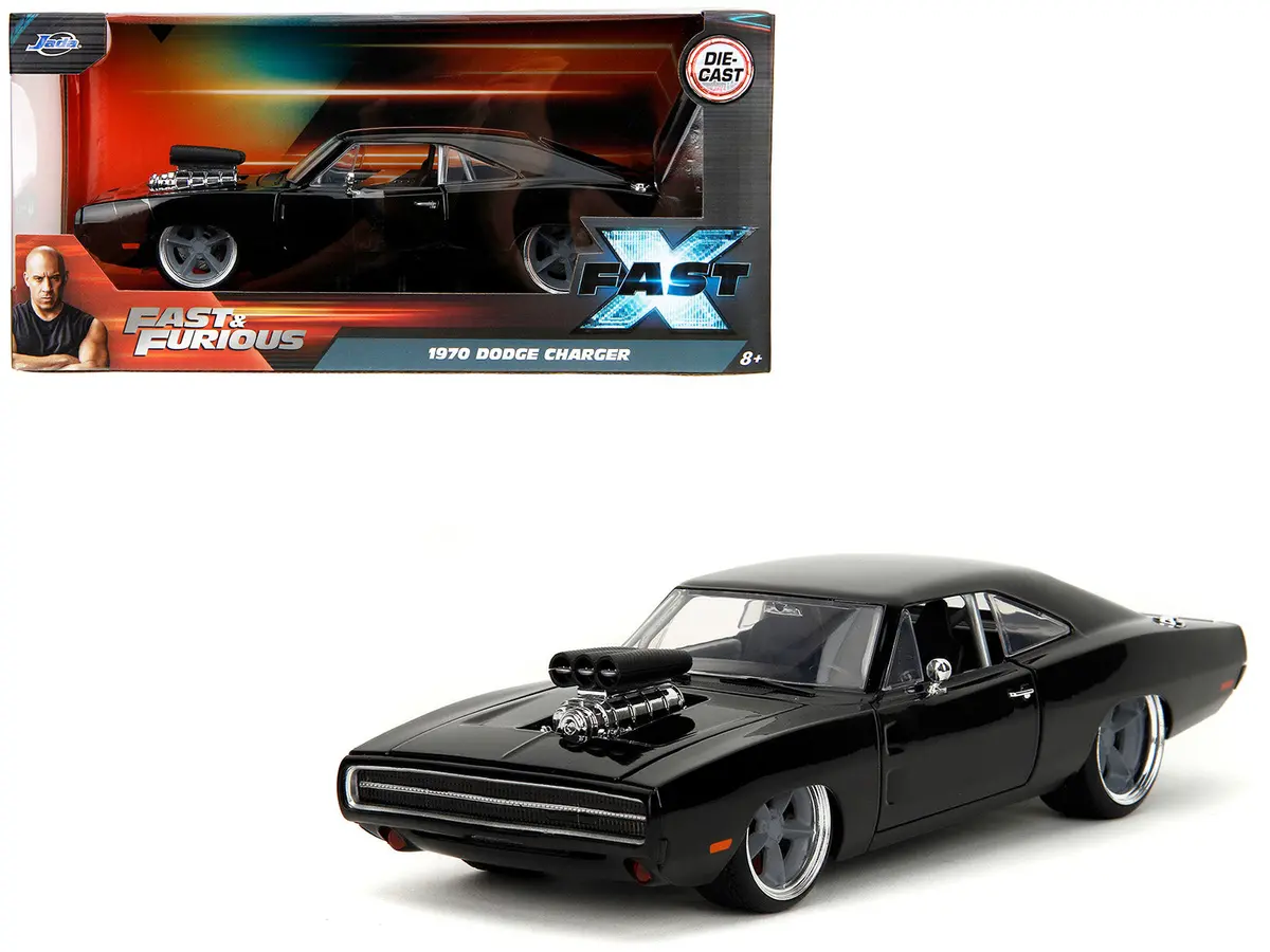 1970 Dodge Charger R/T Black "Fast X" (2023) Movie "Fast & Furious" Series 1/24 Diecast Model Car By Jada 1