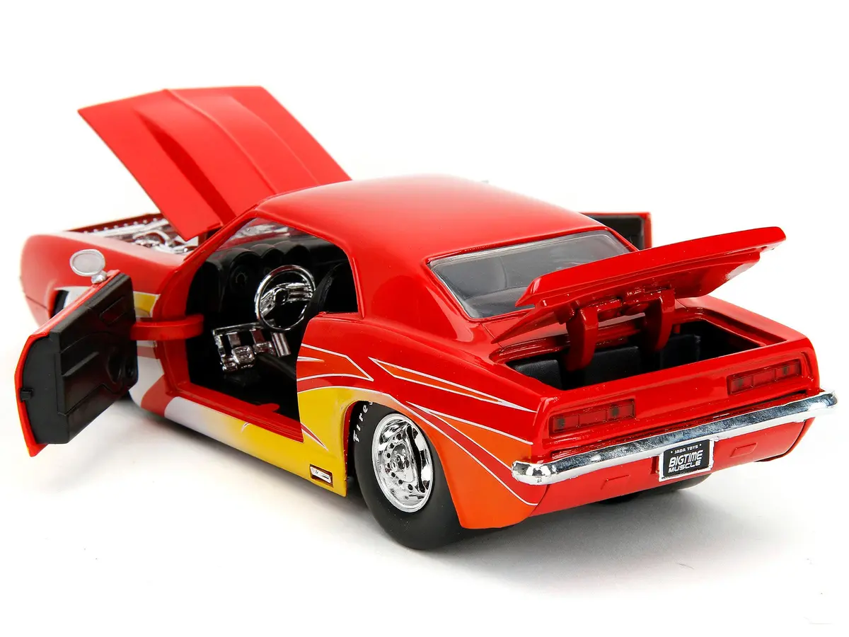 1969 Chevrolet Camaro Red With Graphics "Bigtime Muscle" Series 1/24 Diecast Model Car By Jada 2