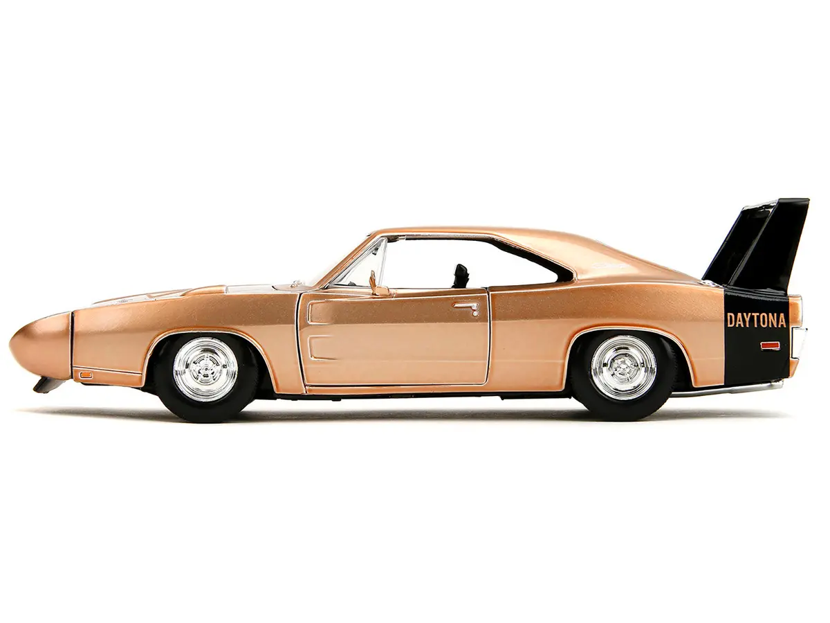 1969 Dodge Charger Daytona Bronze Metallic With Black Tail Stripe "Bigtime Muscle" Series 1/24 Diecast Model Car By Jada 2