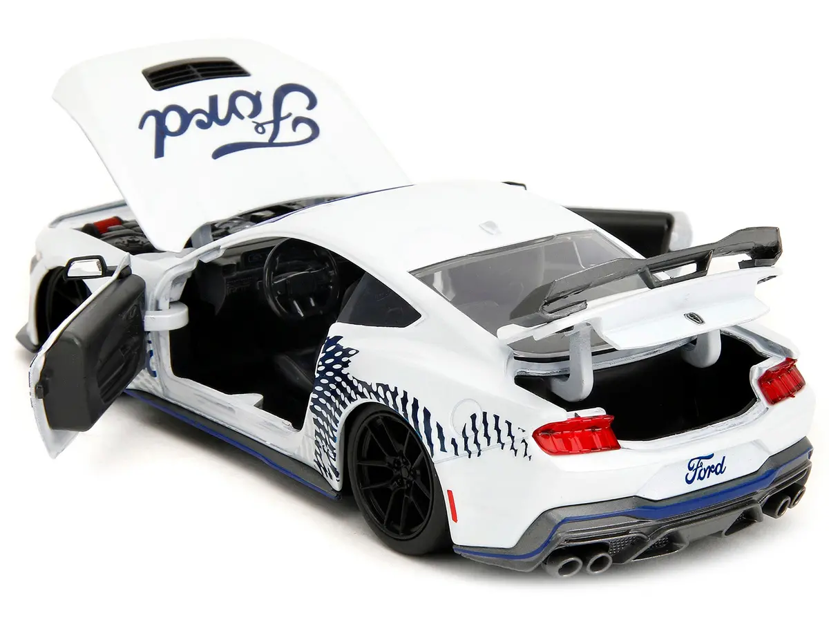 2024 Ford Mustang Dark House White With "Mustang Horse Graphics" "Bigtime Muscle" Series 1/24 Diecast Model Car By Jada 2