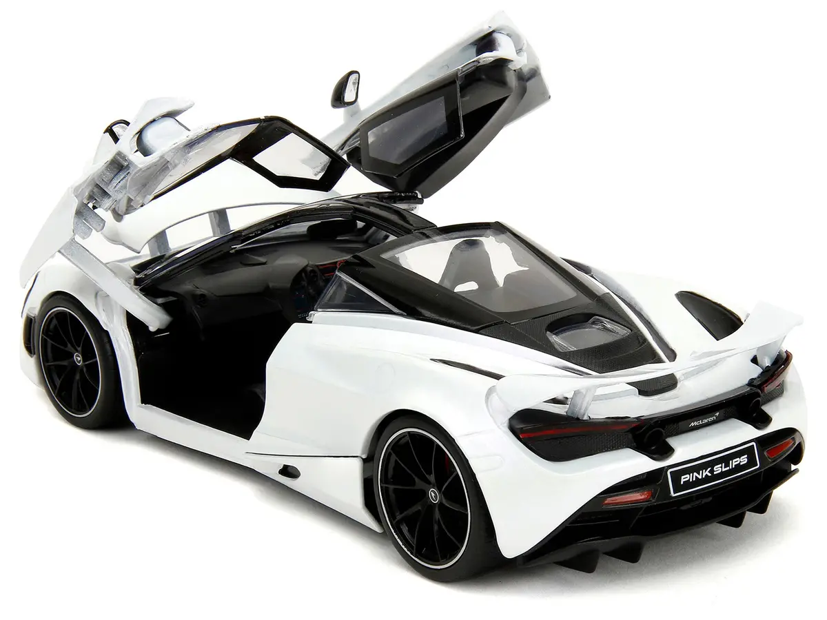 Mclaren 720S White Metallic With Black Top "Pink Slips" Series 1/24 Diecast Model Car By Jada 2