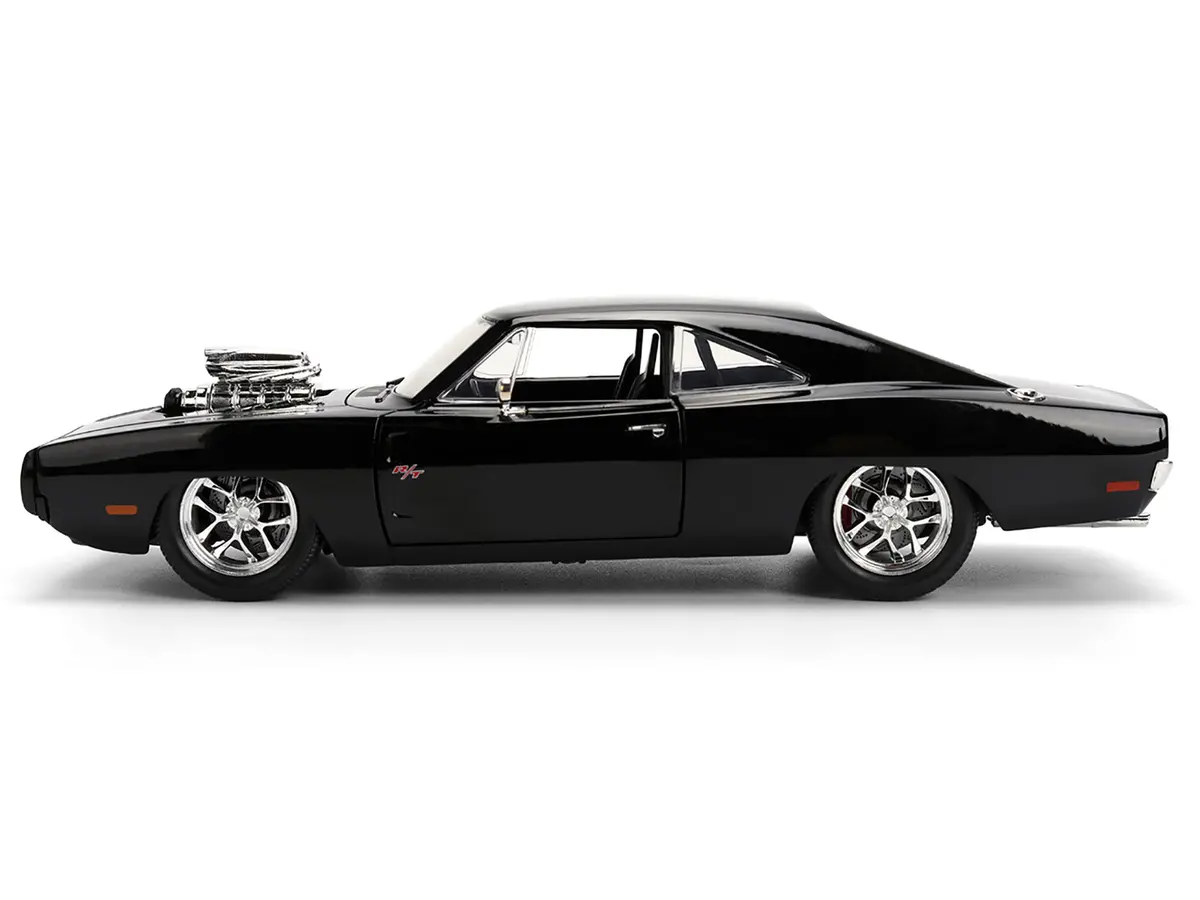 1970 Dodge Charger R/T Black "Furious 7" (2015) Movie "Fast & Furious" Series 1/24 Diecast Model Car By Jada 2