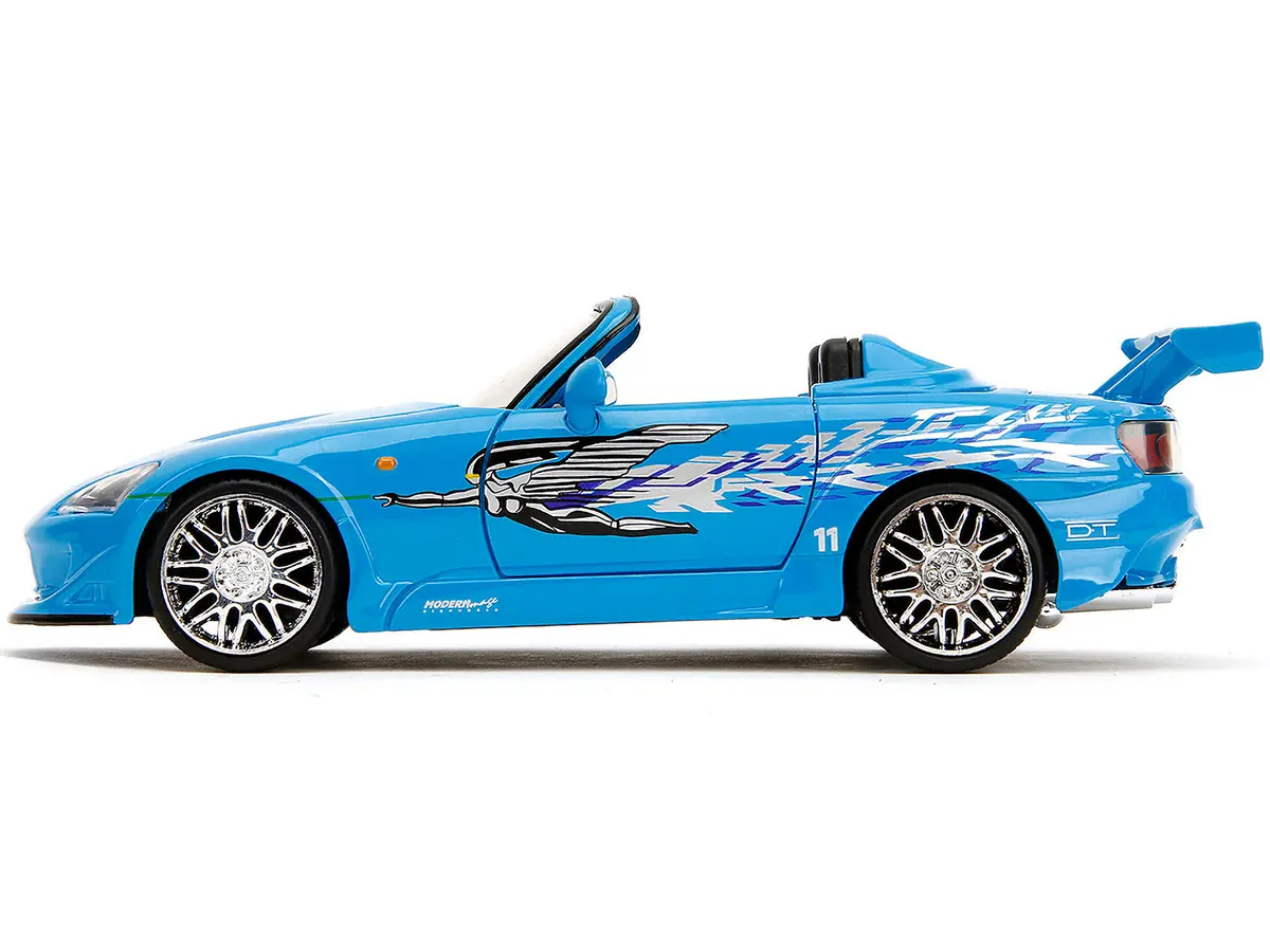 2001 Honda S2000 Convertible Blue With Graphics "Fast & Furious Remix" Series 1/24 Diecast Model Car By Jada 2
