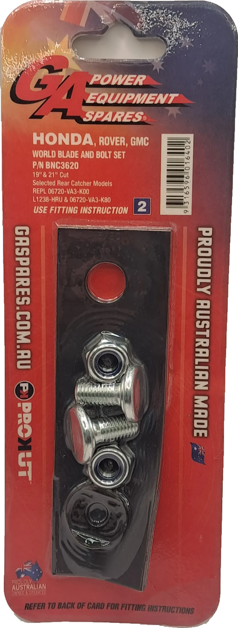 Honda 19" Mower Blade & Bolt Kit X 2 (Bnc3620) 1