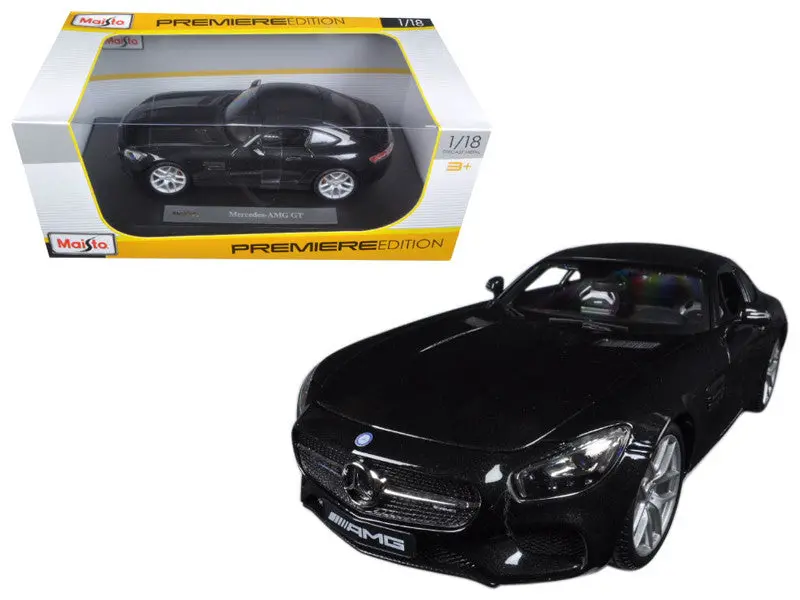 Mercedes Amg Gt Metallic Black 1/18 Diecast Model Car By Maisto 1