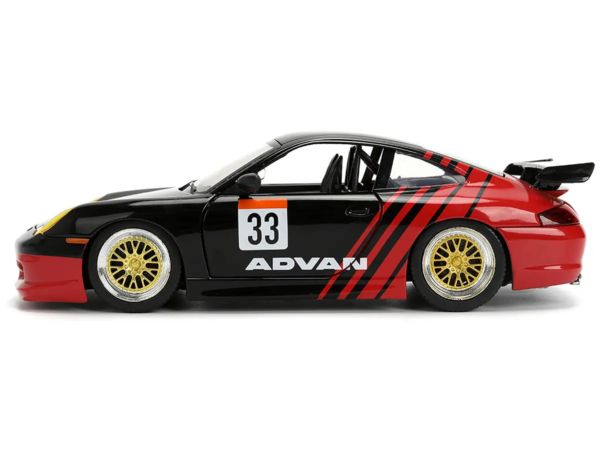 Porsche 911 Gt3 Rs (996) #33 "Advan" Black And Red "Hyper-Spec" Series 1/24 Diecast Model Car By Jada 2