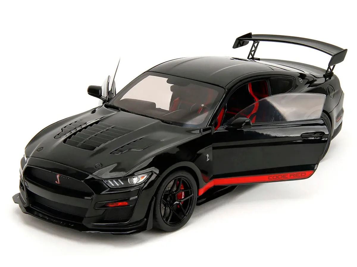 Shelby Gt500 "Code Red" Black With Red Stripes "Pink Slips" Series 1/18 Diecast Model Car By Jada 2