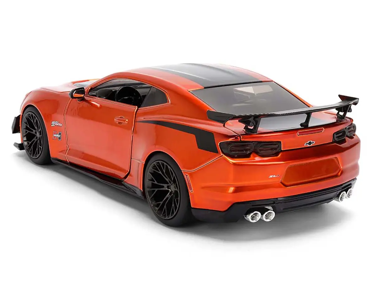 2024 Chevrolet Camaro Zl1 1Le Orange Metallic With Black Stripes "Bigtime Muscle" Series 1/24 Diecast Model Car By Jada 2