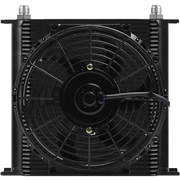40 Row Engine Transmission Oil Cooler 6An-10An Hose Adapter Electric Fan Kit 1
