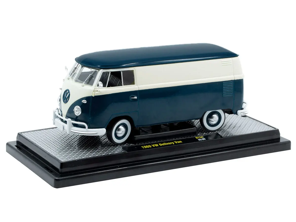 1960 Volkswagen Delivery Van Blue And White Limited Edition To 6650 Pieces Worldwide 1/24 Diecast Model By M2 Machines 2