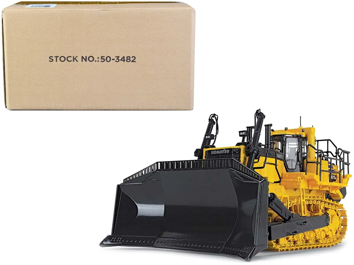Komatsu D475a-8 Dozer With Ripper Yellow 1/50 Diecast Model By First Gear 1