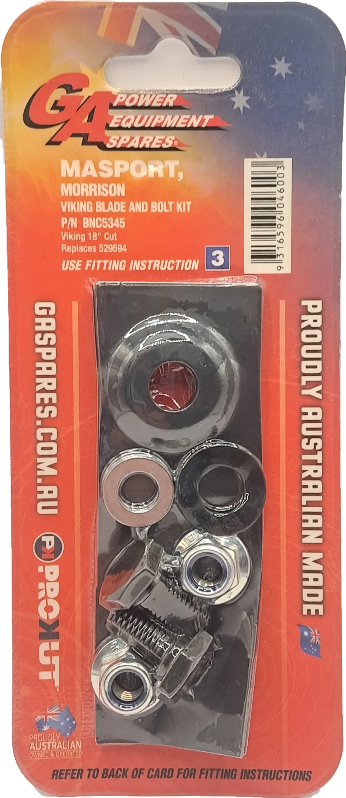 Masport 18" Cushion Cut Mower Blade & Bolt Set X 2 (Bnc5345) 1
