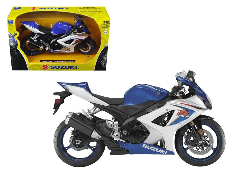 2008 Suzuki Gsx-R1000 Blue Bike 1/12 Diecast Motorcycle Model By New Ray 1