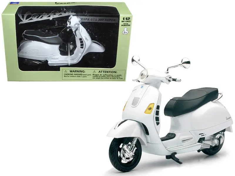 Vespa Gts 300 Super White 1/12 Diecast Motorcycle Model By New Ray 1