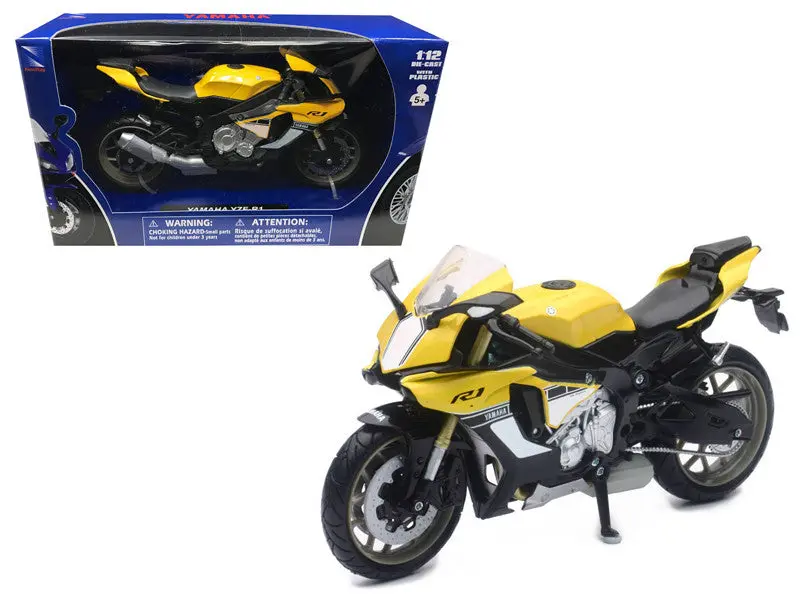 Yamaha Yzf-R1 Yellow 1/12 Diecast Motorcycle Model By New Ray 1