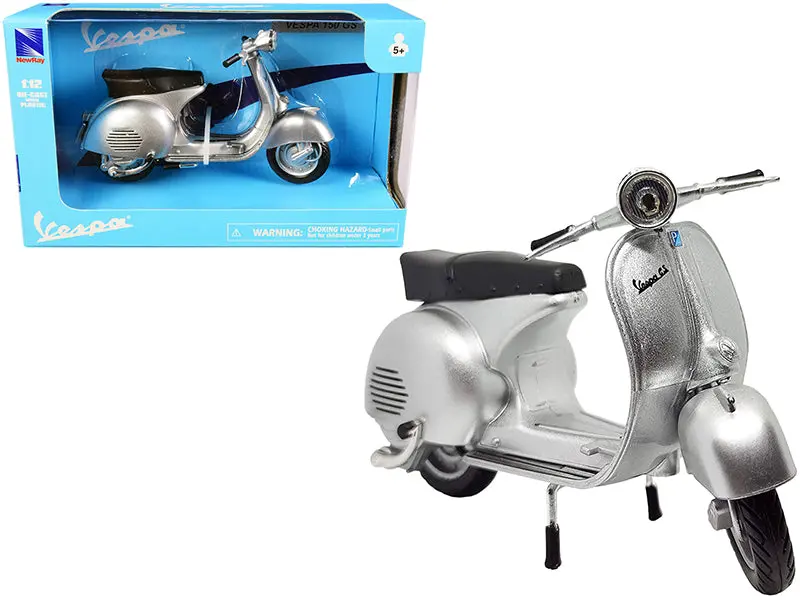Vespa 150 Gs Silver Metallic 1/12 Diecast Motorcycle Model By New Ray 1