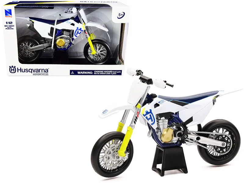 Husqvarna Fs450 White And Blue 1/12 Diecast Motorcycle Model By New Ray 1