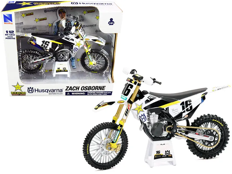 Husqvarna Fc450 #16 Zach Osborne "Rockstar Energy Drink" 1/12 Diecast Motorcycle Model By New Ray 1