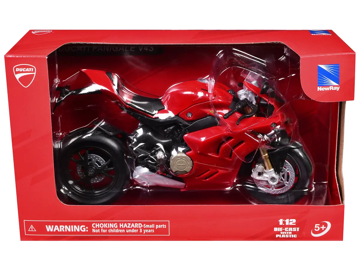 Ducati Panigale V4s Motorcycle Red 1/12 Diecast Motorcycle Model By New Ray 1