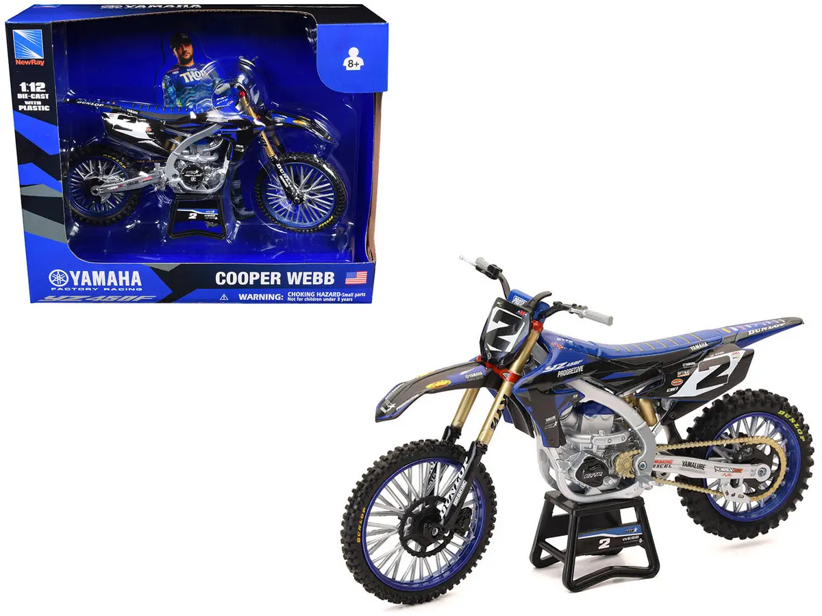 Yamaha Yz450f Motorcycle #2 Cooper Webb "Yamaha Factory Racing" 1/12 Diecast Model By New Ray 1
