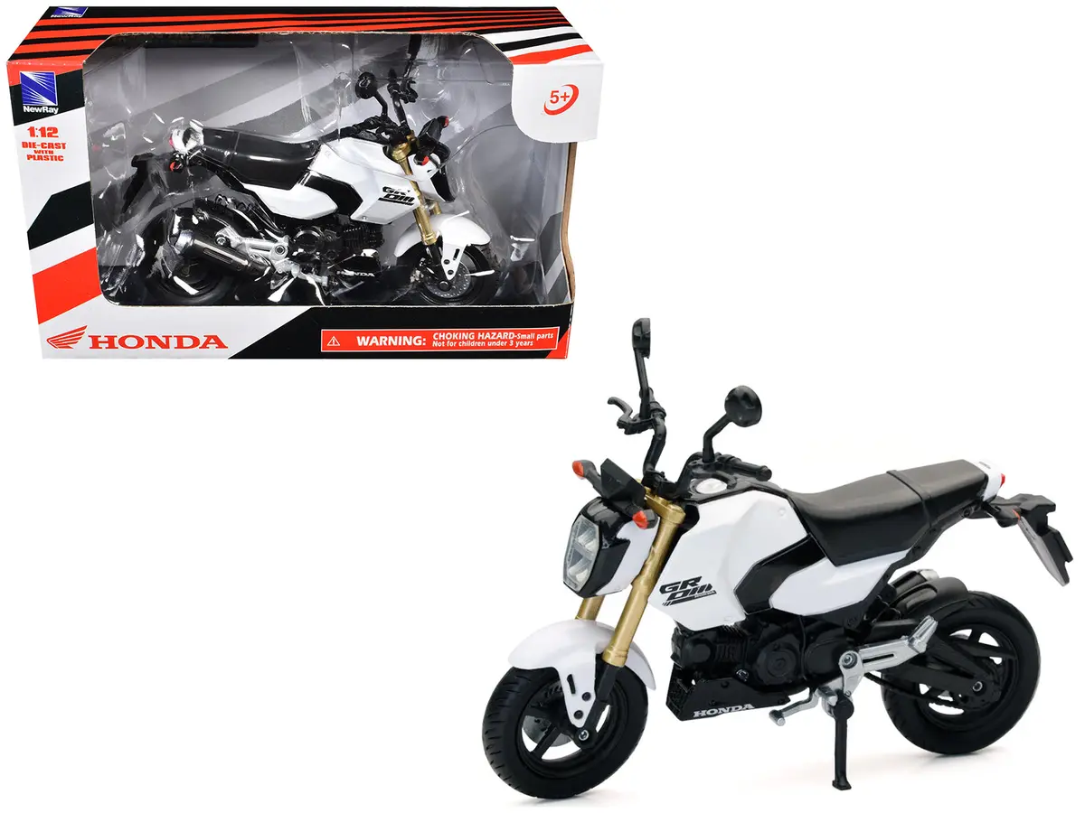 Honda Grom Motorcycle White 1/12 Diecast Model By New Ray 1