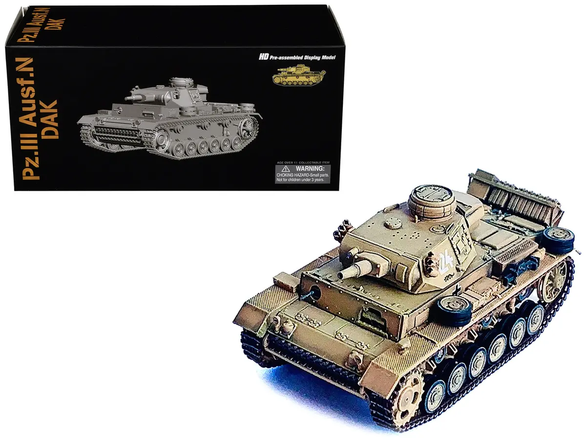 Germany Pz.Kpfw.Iii Ausf.N Dak Tank #124 "S.Pz.Abt.501 Tunisia Tiger Insignia" (1942/43) "Neo Dragon Armor" Series 1/72 Plastic Model By Dragon Models 1