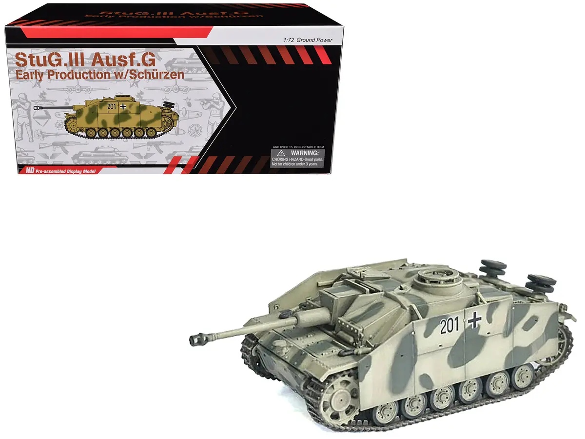 German Stug.Iii Ausf.G Early Production Tank With Schurzen #201 "Stug Brigade 242 Italy" (1943) "Neo Dragon Armor" Series 1/72 Plastic Model By Dragon Models 1