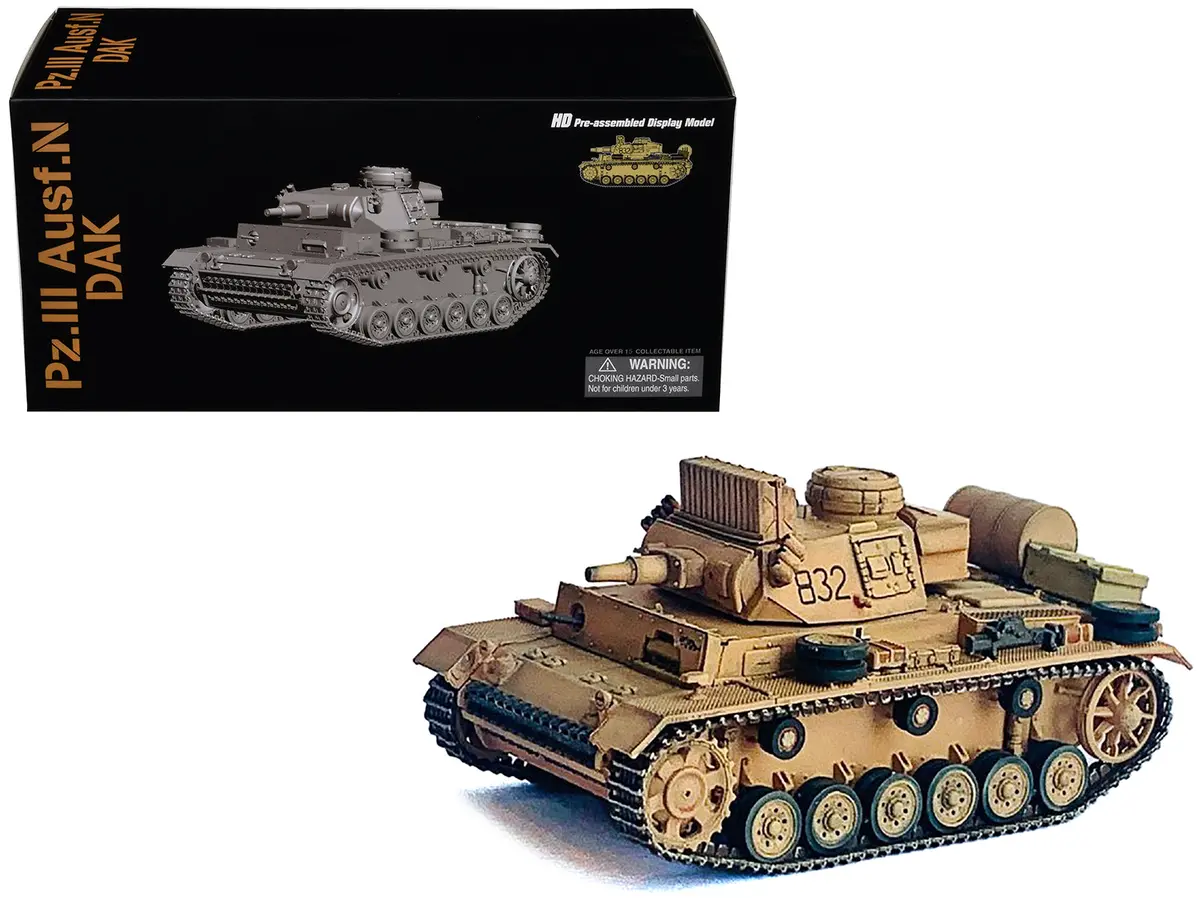 Germany Pz.Kpfw.Iii Ausf.N Dak Tank #832 "S.Pz.Abt.501 Tunisia" (1942/43) "Neo Dragon Armor" Series 1/72 Plastic Model By Dragon Models 1