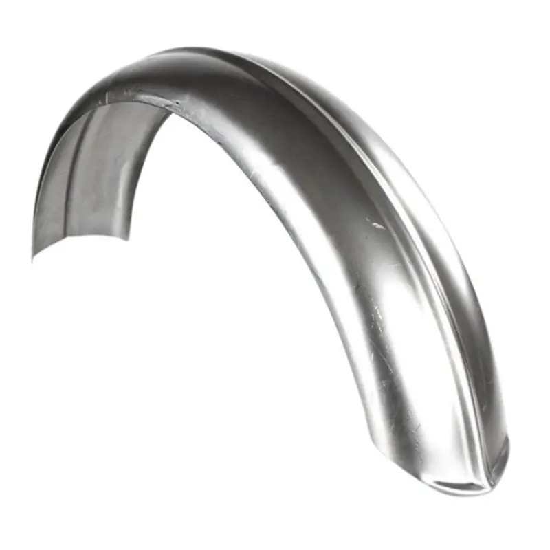 6" Wide Raw Steel Ribbed Bobber Fender 1
