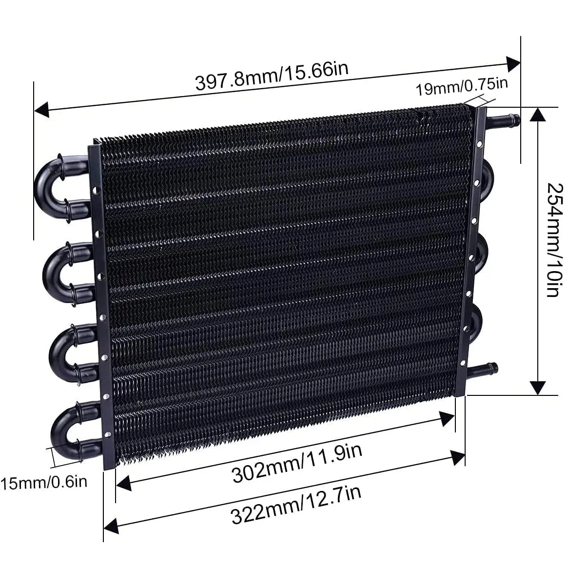8 Row Aluminum 6An 3/8 Engine Transmission Oil Cooler Electric Fan Kit 2