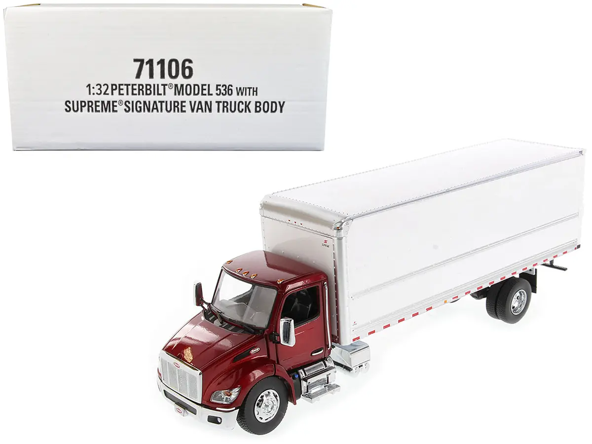 Peterbilt 536 Truck With Supreme Signature Van Body Red Metallic "Transport Series" 1/32 Diecast Model By Diecast Masters 1
