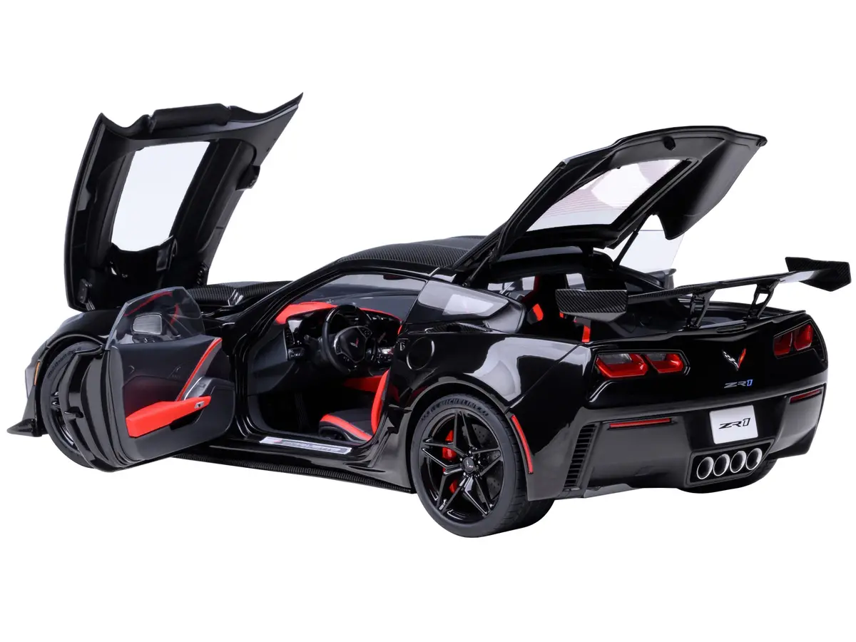 2019 Chevrolet Corvette C7 Zr1 Black With Carbon Top 1/18 Model Car By Autoart 2