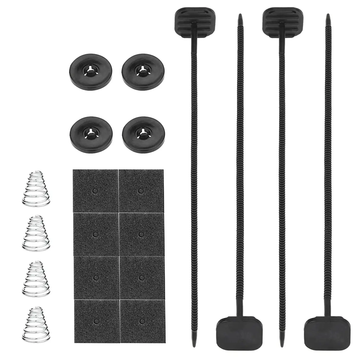 Electric Fan Radiator Installation Zip Tie Straps Corner Mounting Feet Kit 4