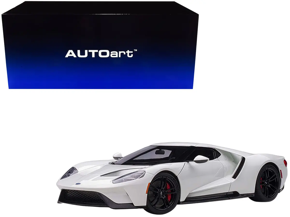 2017 Ford Gt Frozen White 1/18 Model Car By Autoart 1