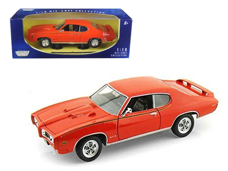1969 Pontiac Gto Judge Orange 1/18 Diecast Model Car By Motormax 1