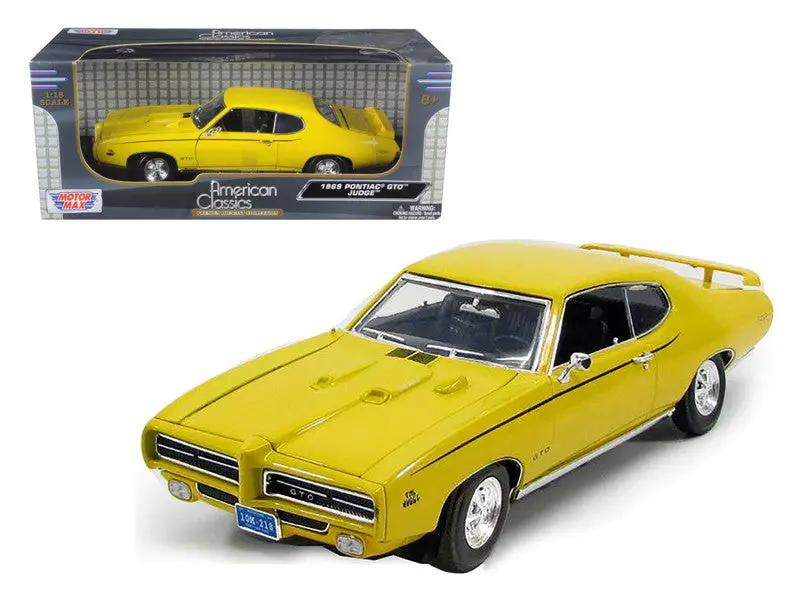 1969 Pontiac Gto Judge Yellow 1/18 Diecast Model Car By Motormax 1