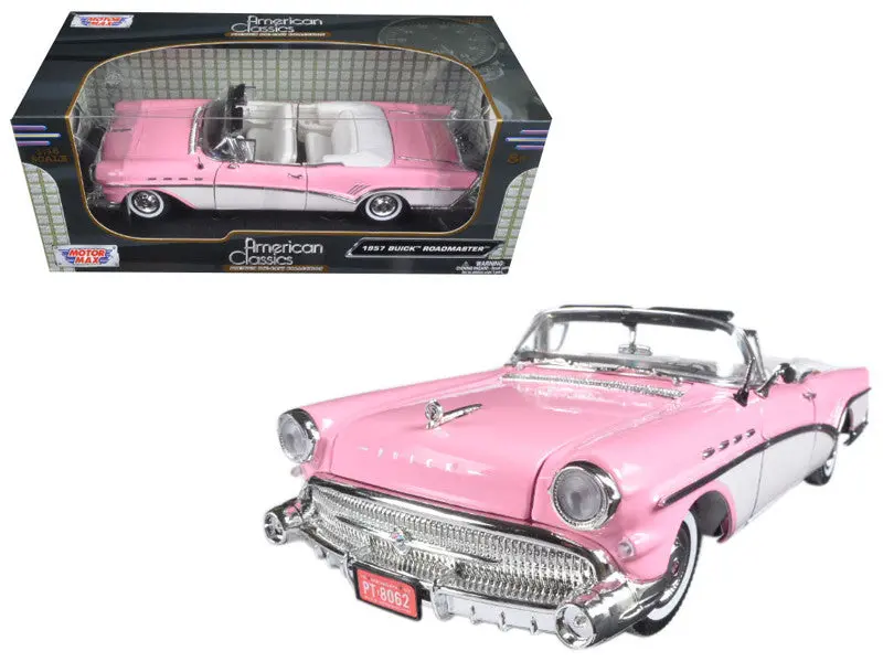 1957 Buick Roadmaster Pink 1/18 Diecast Model Car By Motormax 1