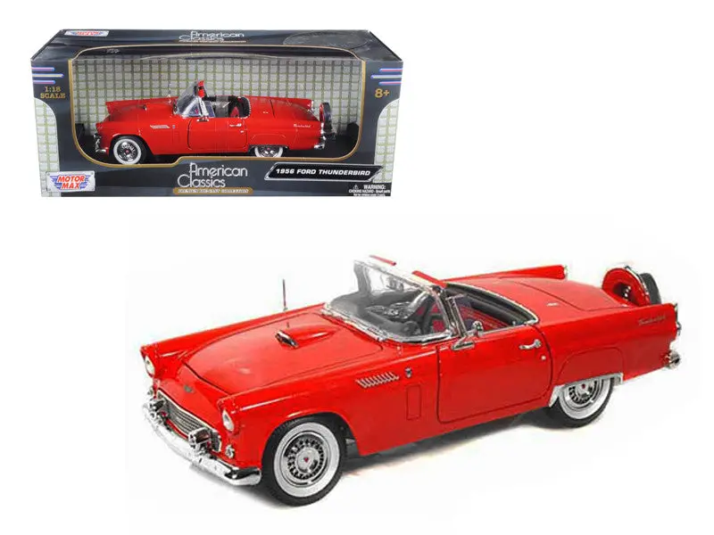 1956 Ford Thunderbird Red 1/18 Diecast Model Car By Motormax 1